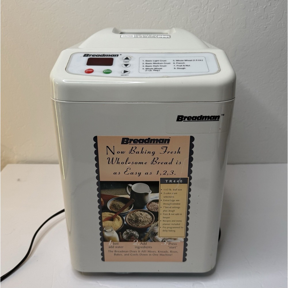Breadman TR-440 Automatic Bread Maker 1.5 Lb Loaf Homemaker Fresh‎ Baked Easy